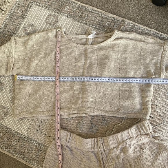 Cotton On Body Woven Top & Shorts Outfit Set Matching Small Cropped Bell Sleeve - Picture 9 of 14